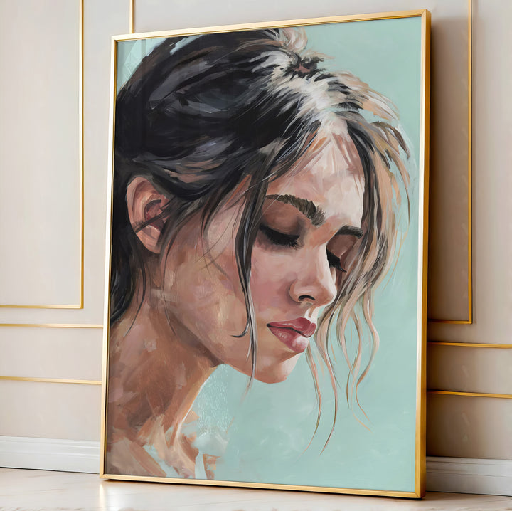 Tranquil Beauty – Modern Female Portrait Canvas Art