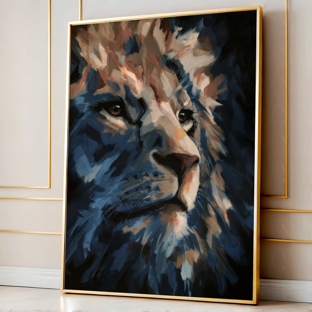 Majestic Lion Canvas – Abstract King Of The Wild