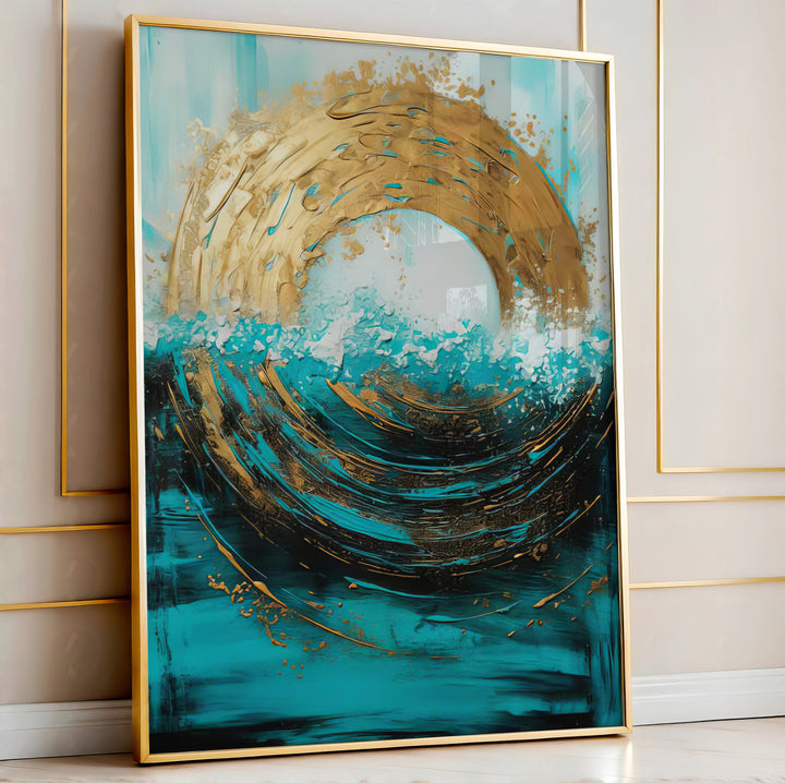 Abstract Canvas Wall Art – Meeting Of The Sun And The Sea Painting