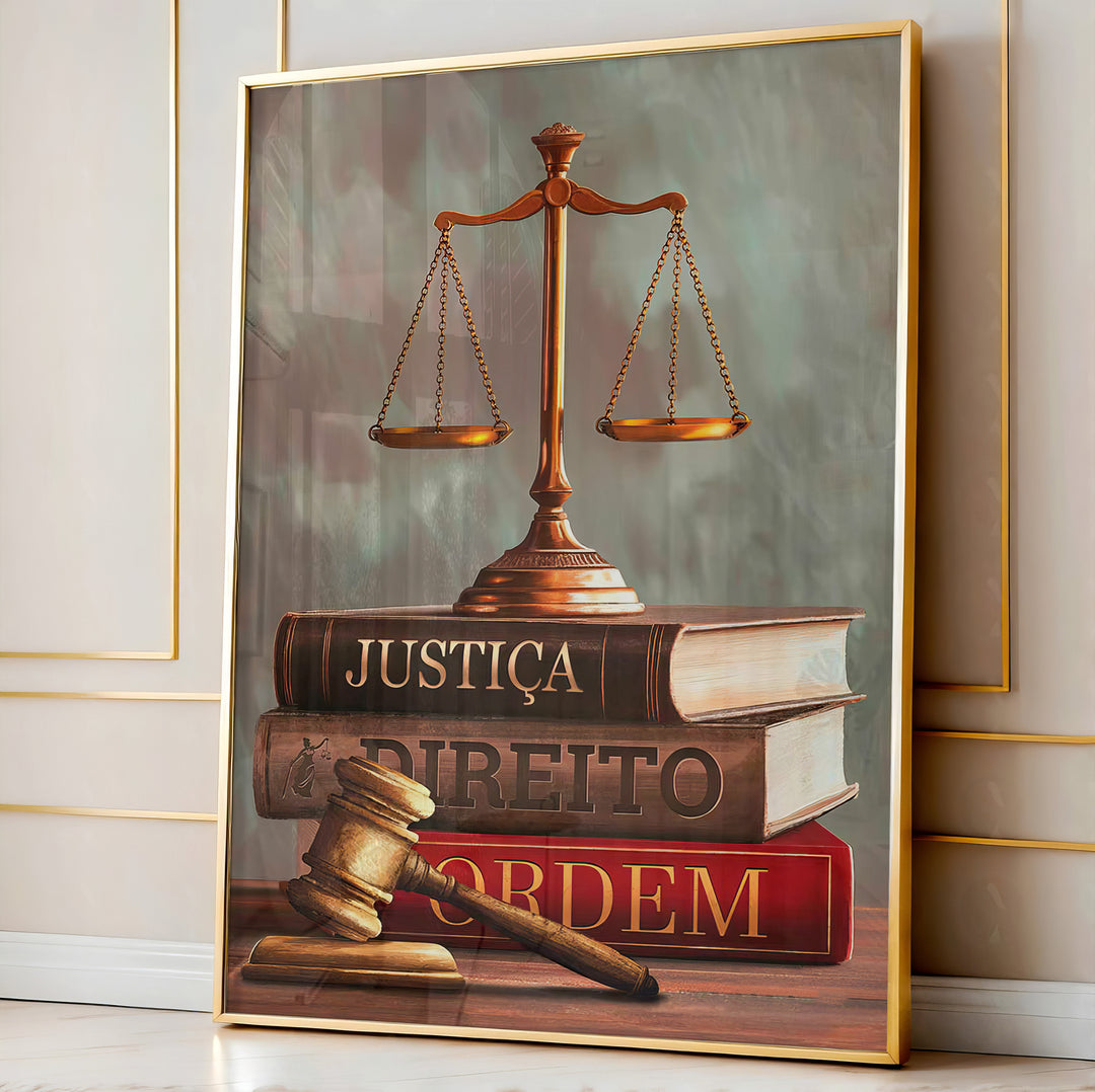 Justice Symbols Canvas Print – Law Office Wall Art with Scales