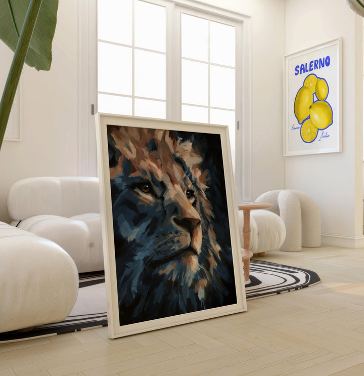 Majestic Lion Canvas – Abstract King Of The Wild