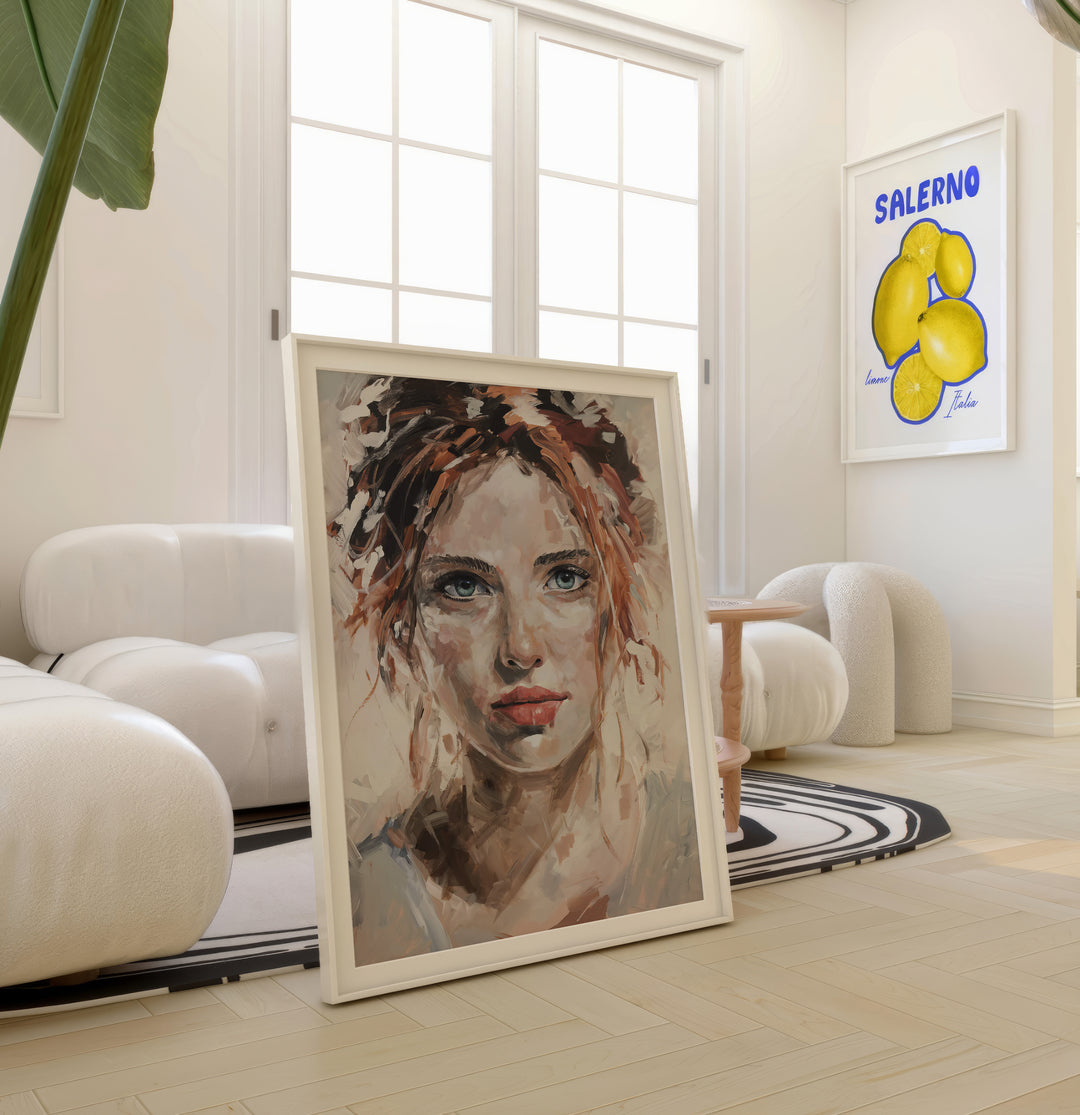 Flame & Focus – Abstract Redhead Portrait Canvas Print