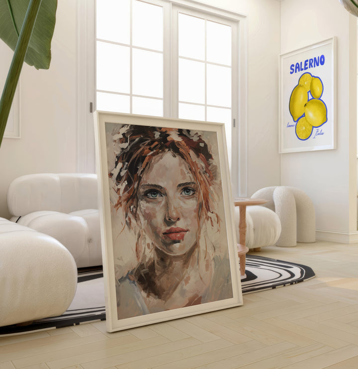 Flame & Focus – Abstract Redhead Portrait Canvas Print