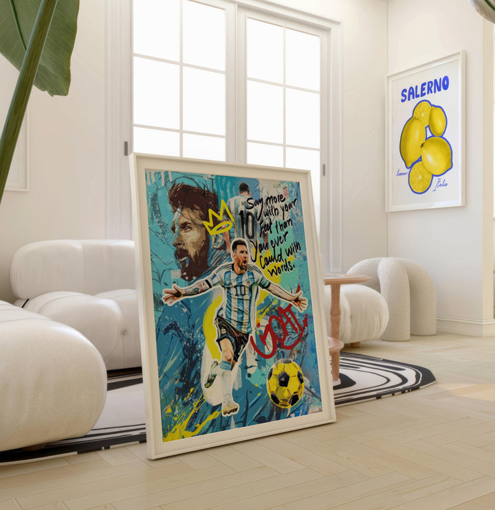 GOAT Messi Pop Graffiti Wall Art