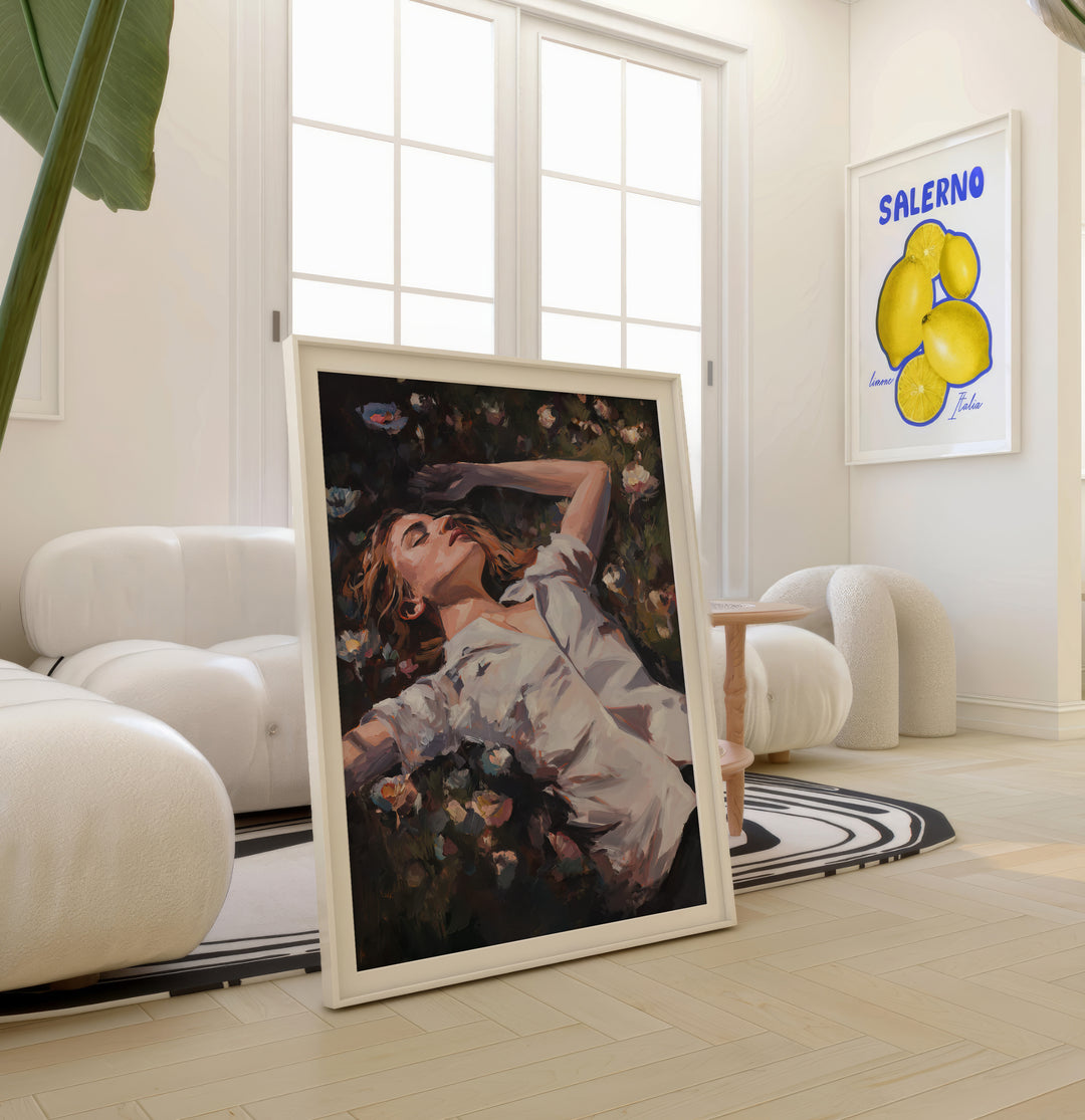 Woman In Bloom – Dreamy Floral Portrait Canvas