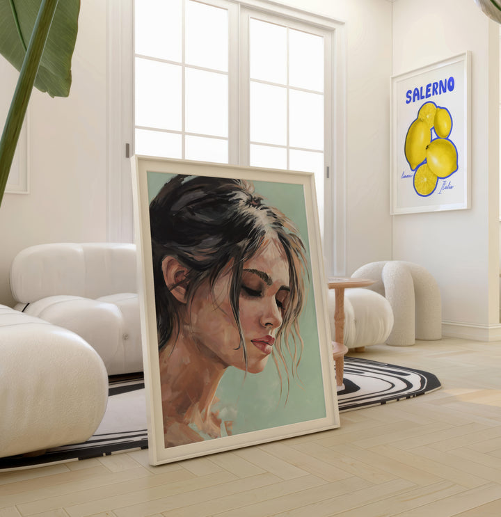 Tranquil Beauty – Modern Female Portrait Canvas Art