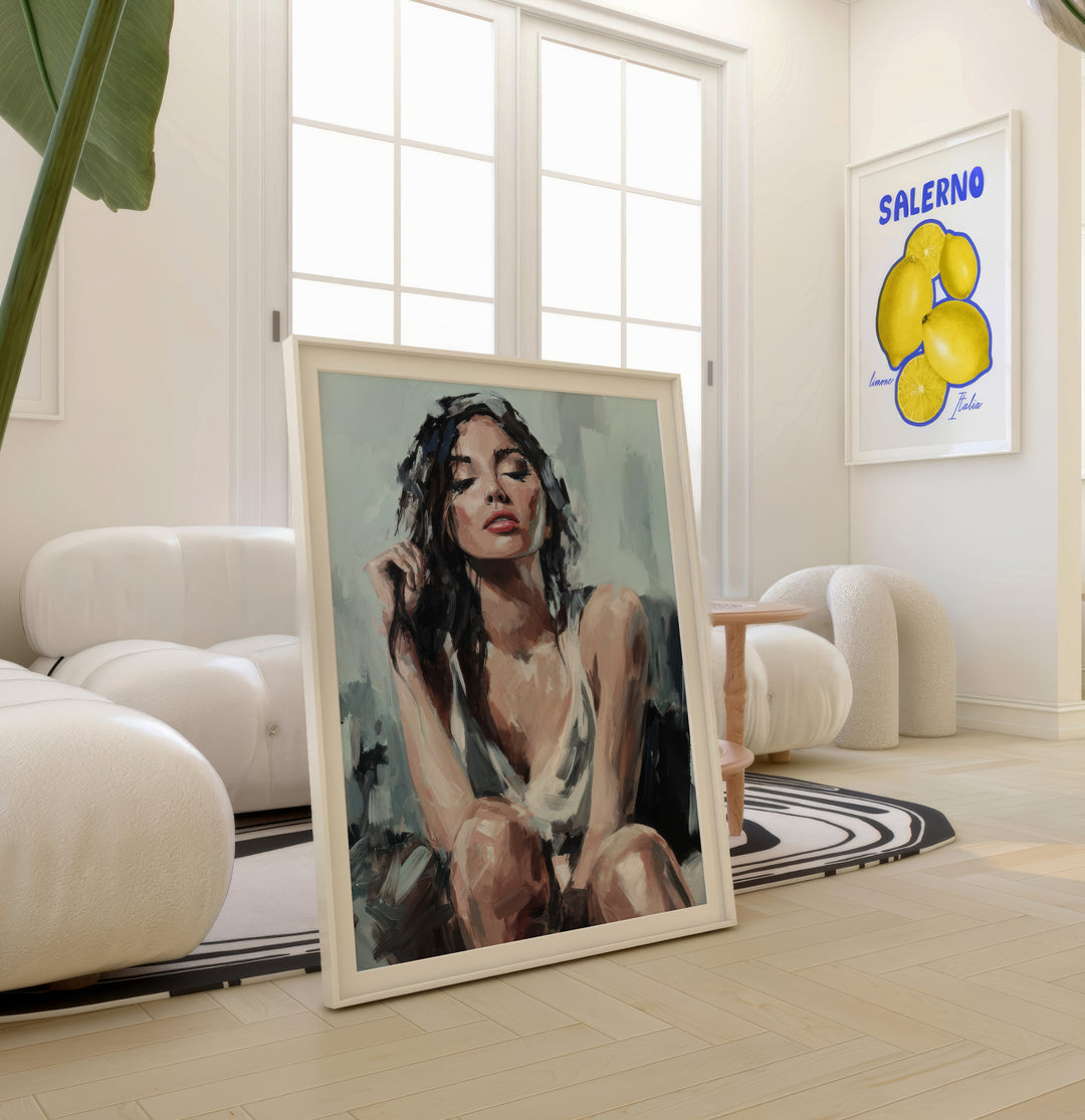Serene Femininity – Abstract Female Portrait Canvas Print