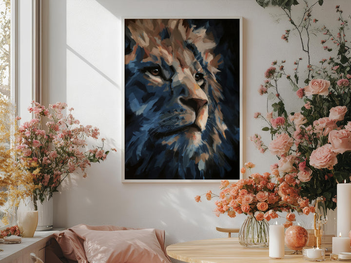 Majestic Lion Canvas – Abstract King Of The Wild