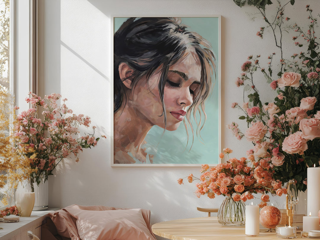 Tranquil Beauty – Modern Female Portrait Canvas Art