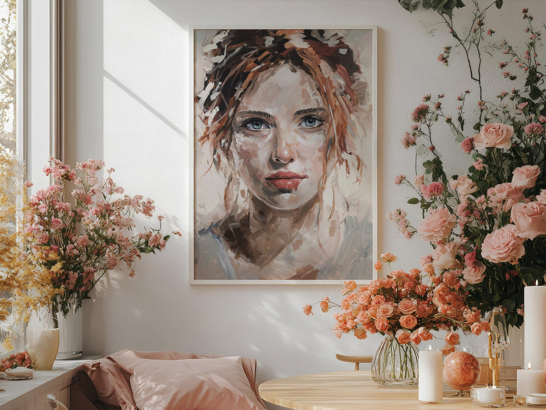 Flame & Focus – Abstract Redhead Portrait Canvas Print