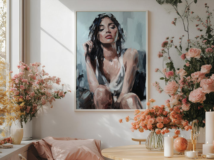 Serene Femininity – Abstract Female Portrait Canvas Print