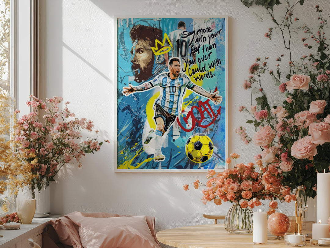 GOAT Messi Pop Graffiti Wall Art
