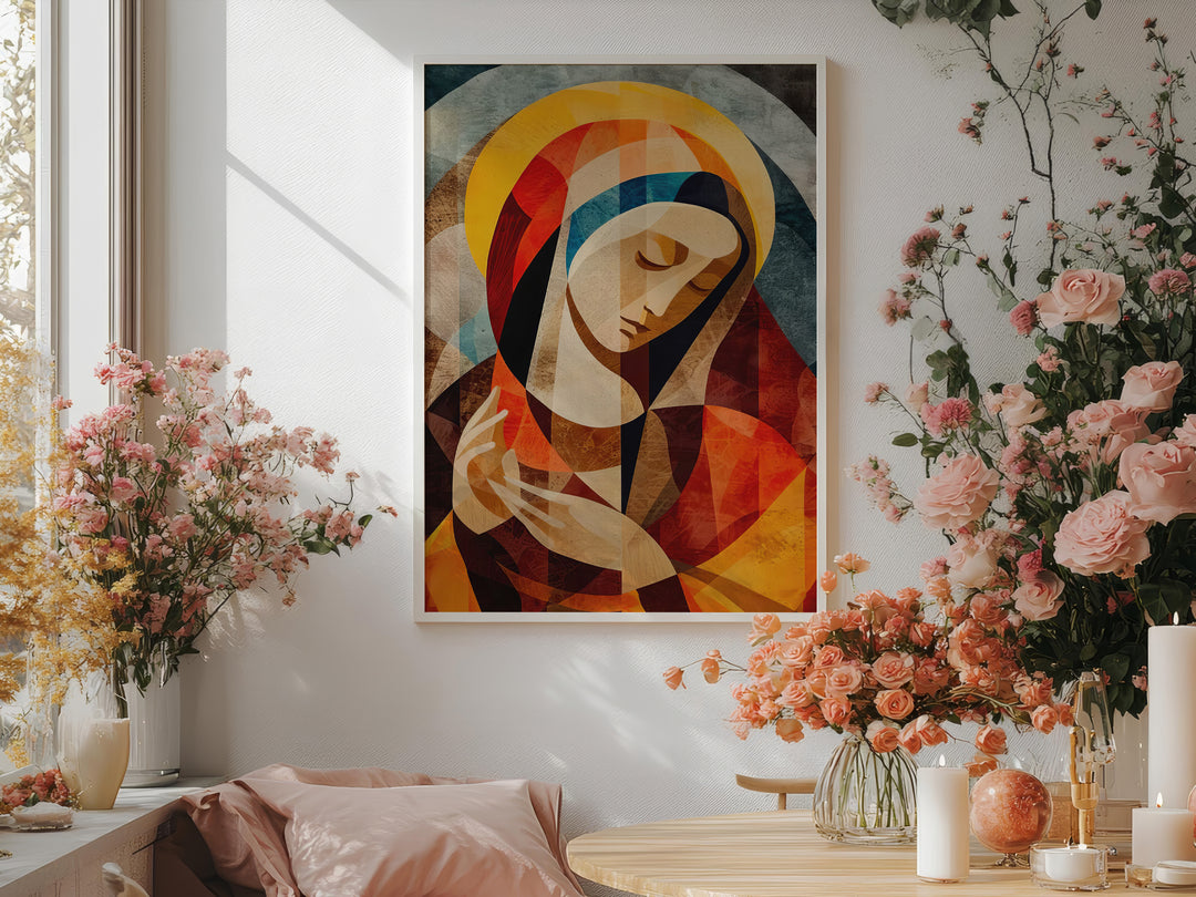 Abstract Painting of Virgin Mary