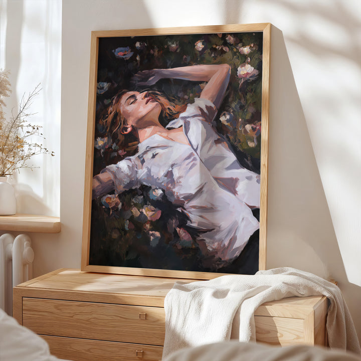 Woman In Bloom – Dreamy Floral Portrait Canvas