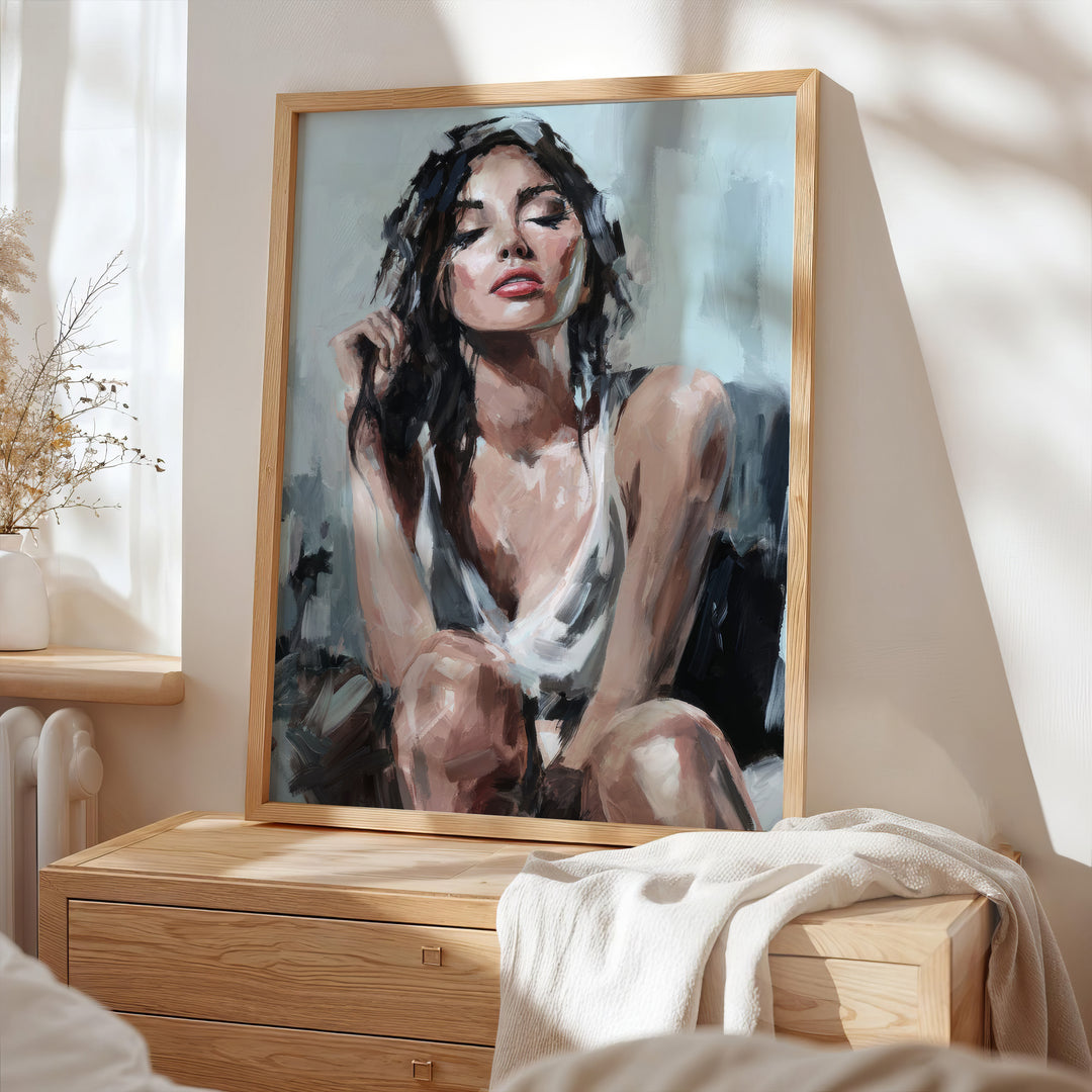 Serene Femininity – Abstract Female Portrait Canvas Print
