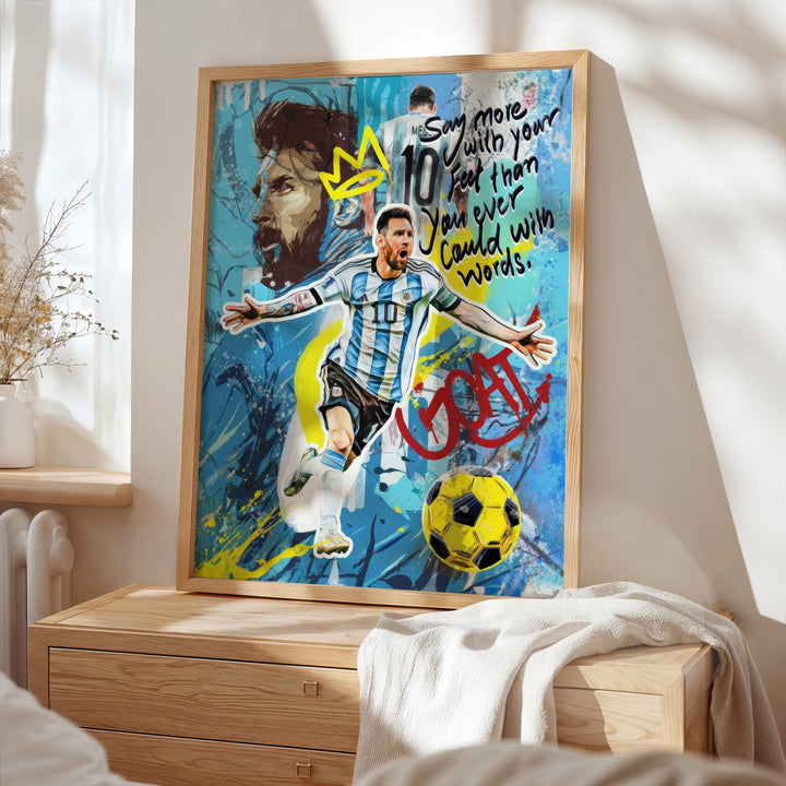 GOAT Messi Pop Graffiti Wall Art