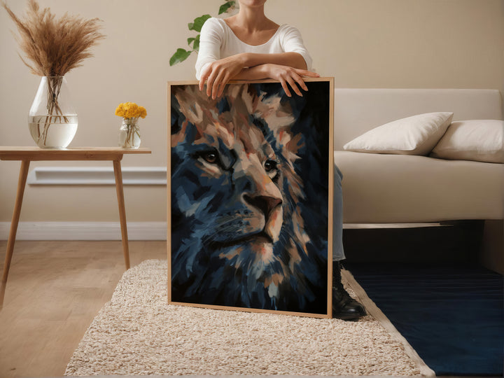 Majestic Lion Canvas – Abstract King Of The Wild