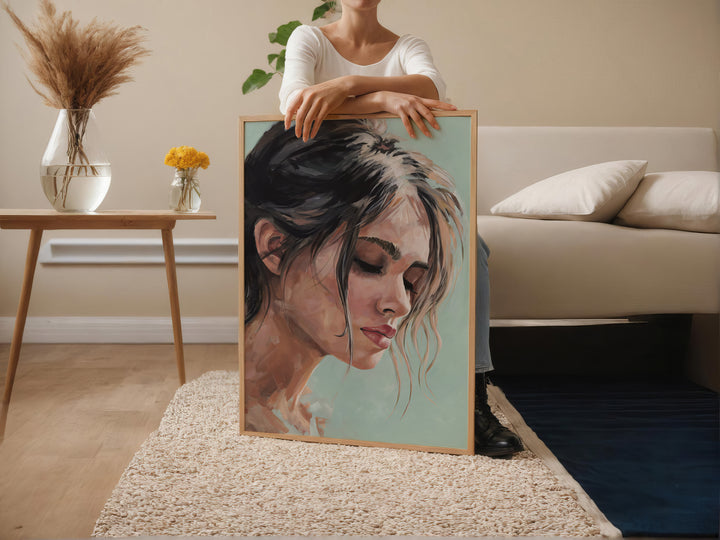 Tranquil Beauty – Modern Female Portrait Canvas Art
