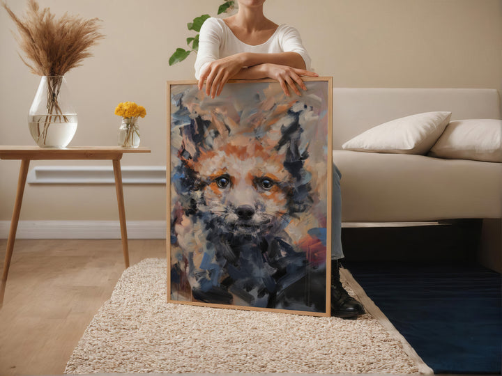 Abstract Painting Of A Wolf Pup