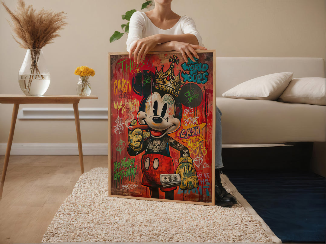 Micky Mouse Success Pop Graffiti Wall Art