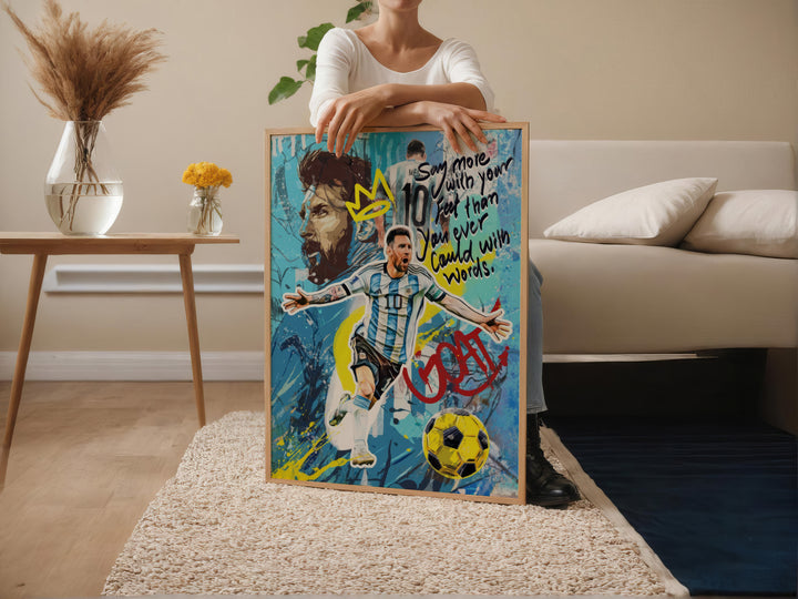 GOAT Messi Pop Graffiti Wall Art