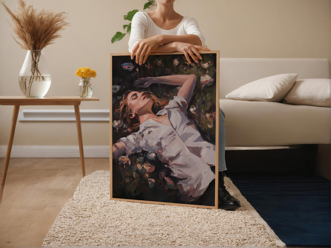 Woman In Bloom – Dreamy Floral Portrait Canvas