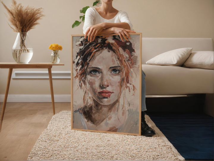 Flame & Focus – Abstract Redhead Portrait Canvas Print