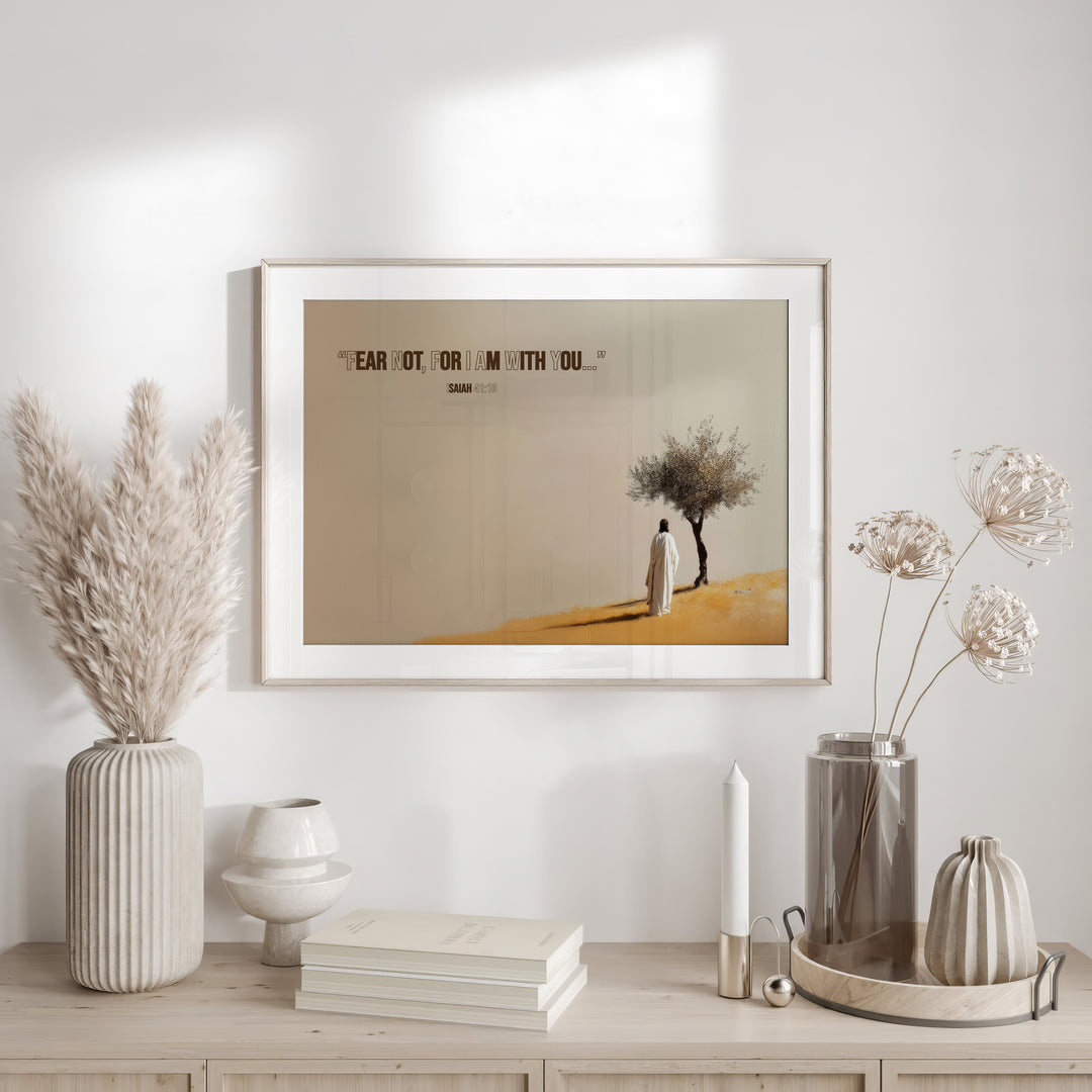 Fear Not for I Am With You Canvas – Minimalist Christian Wall Art