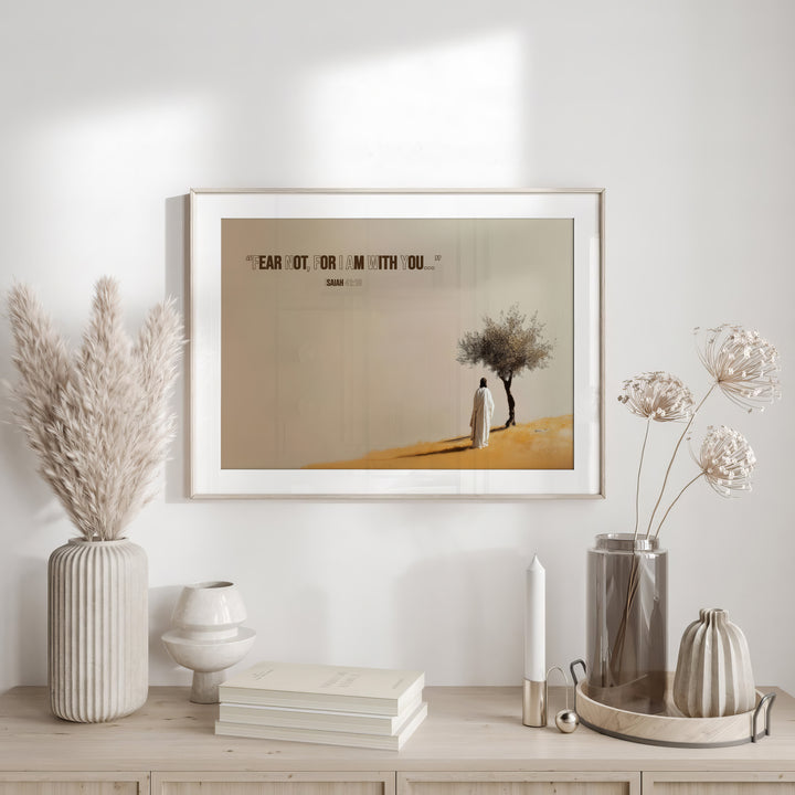 Fear Not for I Am With You Canvas – Minimalist Christian Wall Art