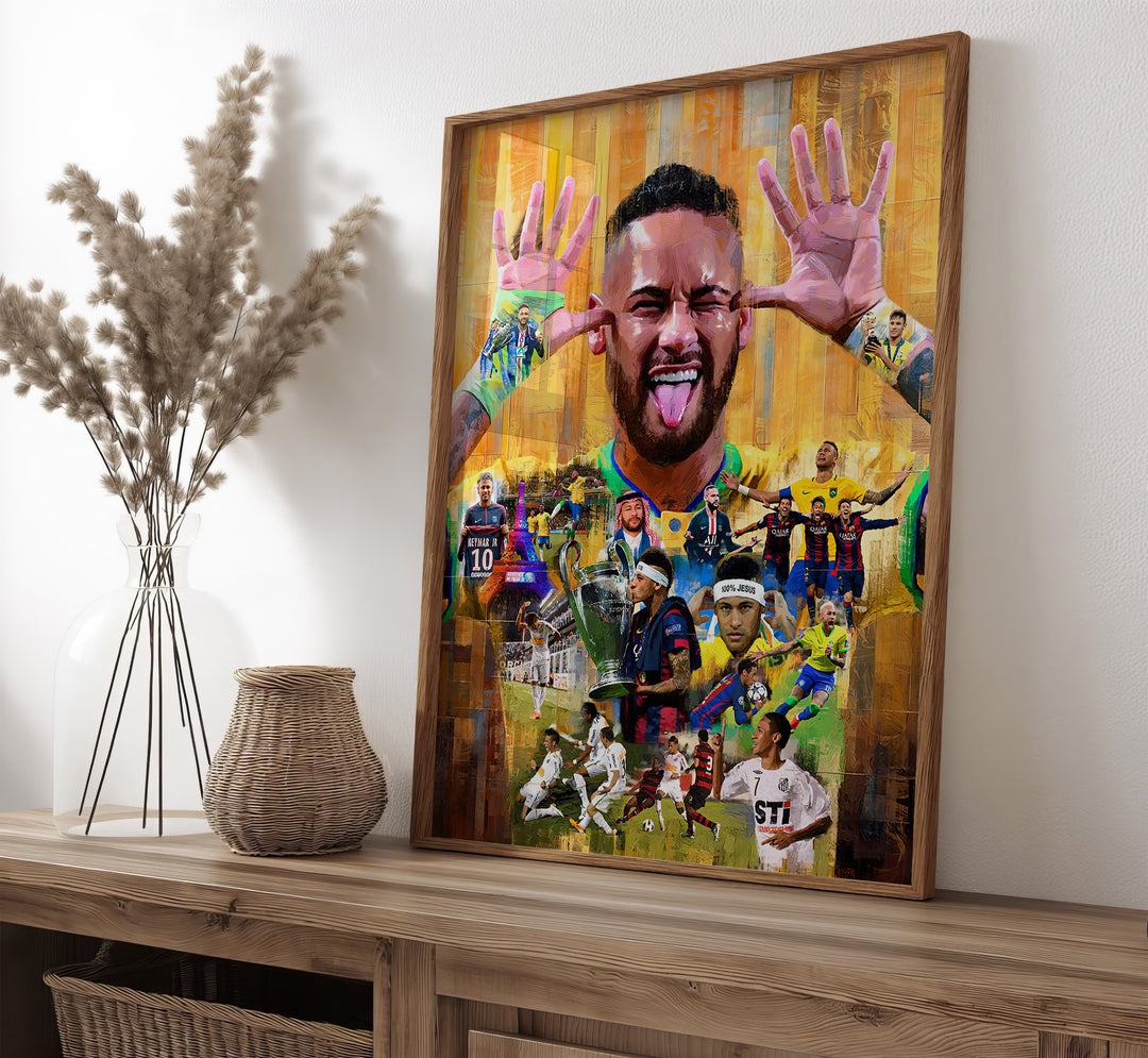 Neymar Footballer Steet Graffiti Pop Art