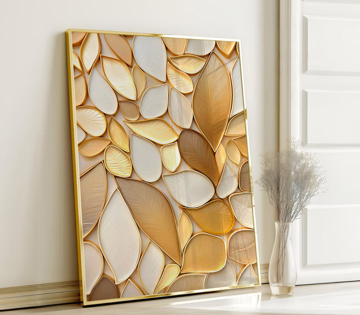 Boho Golden Leaves Canvas Wall Art