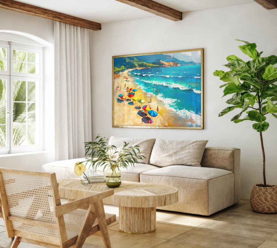 Beach Sunny Day Canvas Print – Ocean Coastal Wall Art