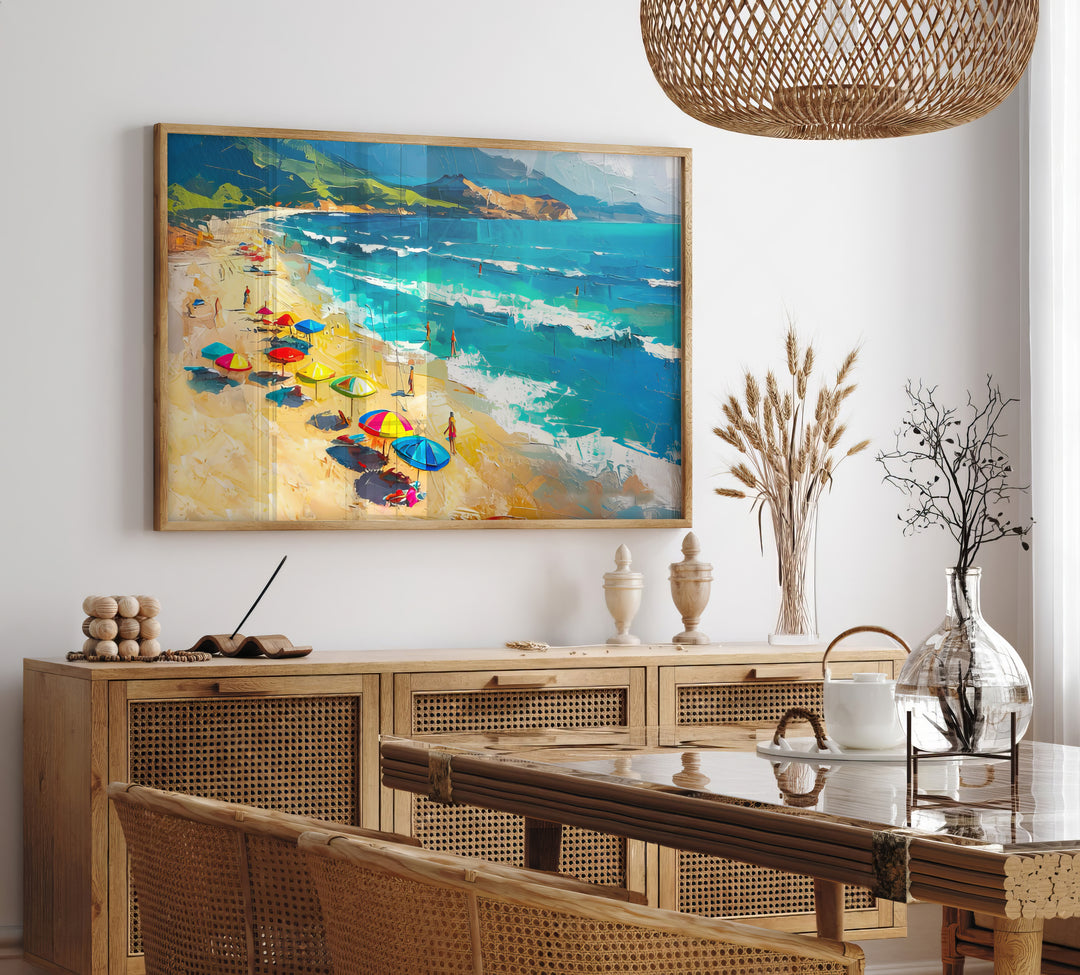 Beach Sunny Day Canvas Print – Ocean Coastal Wall Art