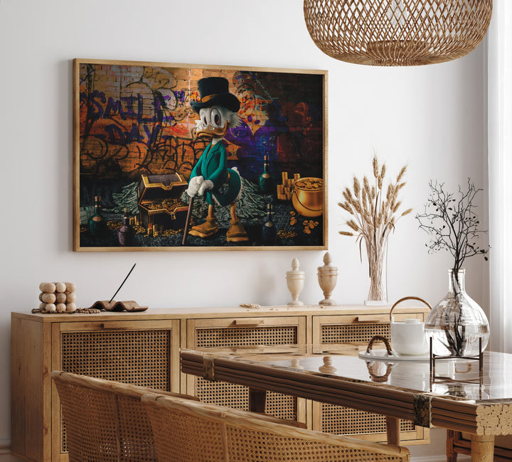Uncle Scrooge Millionaire Painting – Pop Graffiti Canvas Wall Art