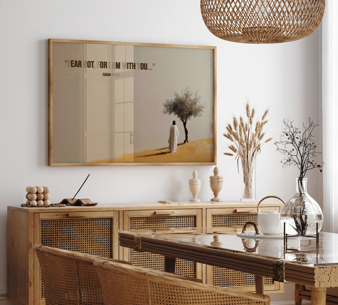Fear Not for I Am With You Canvas – Minimalist Christian Wall Art