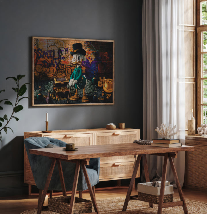 Uncle Scrooge Millionaire Painting – Pop Graffiti Canvas Wall Art