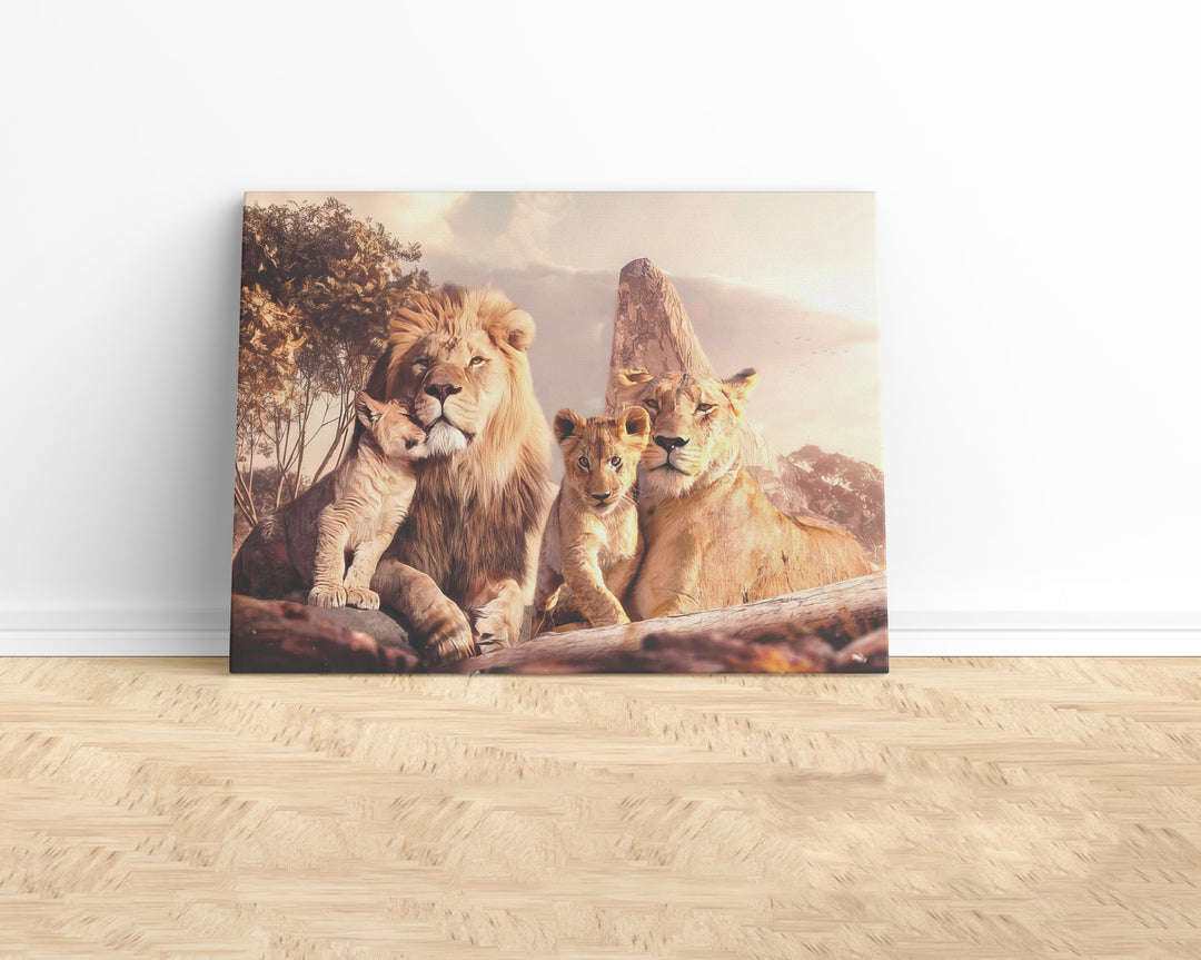Roaring Cozy Lion Family Wall Art