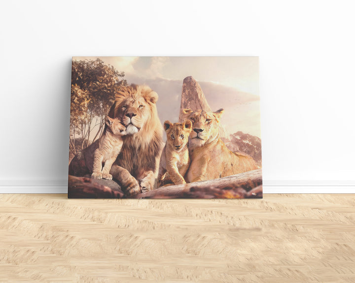 Roaring Cozy Lion Family Wall Art