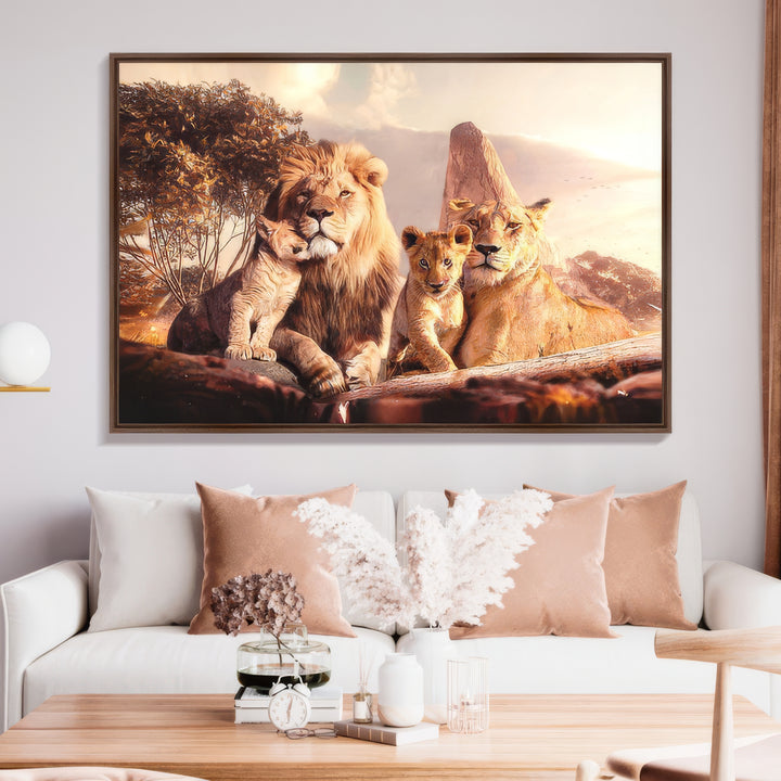 Roaring Cozy Lion Family Wall Art
