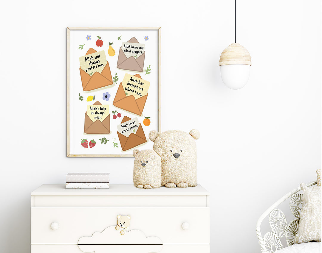 Allah Loves Me | Islamic Kids Wall Art | Inspiring Nursery Decor