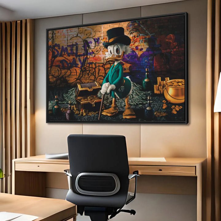 Uncle Scrooge Millionaire Painting – Pop Graffiti Canvas Wall Art