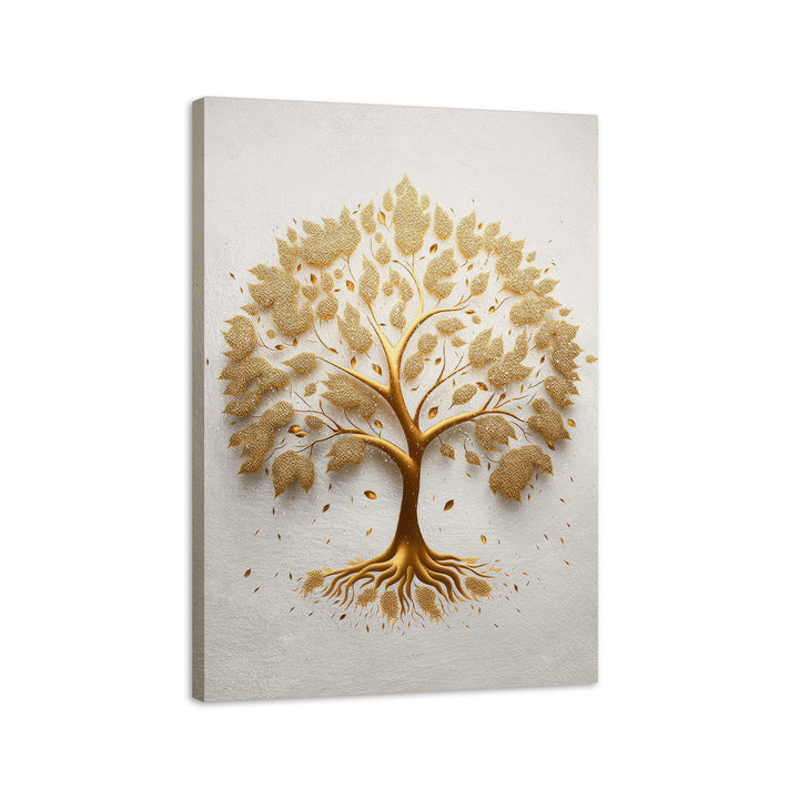 Tree of Life Abstract Golden Canvas Print