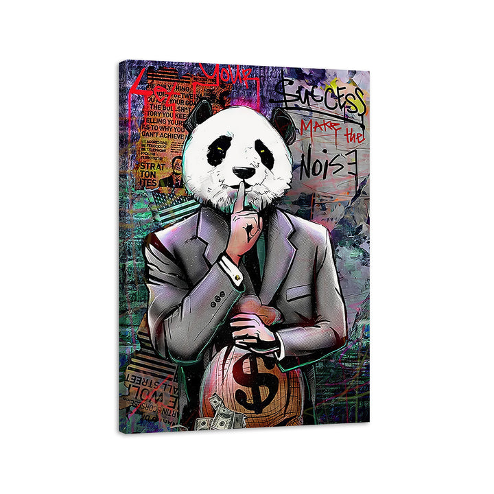 Success Panda Graffiti Pop Canvas Print