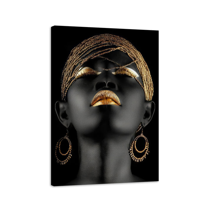 African Woman Modern Gold Canvas Print