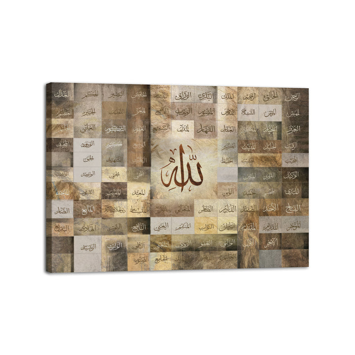 99 names of allah islamic wall art