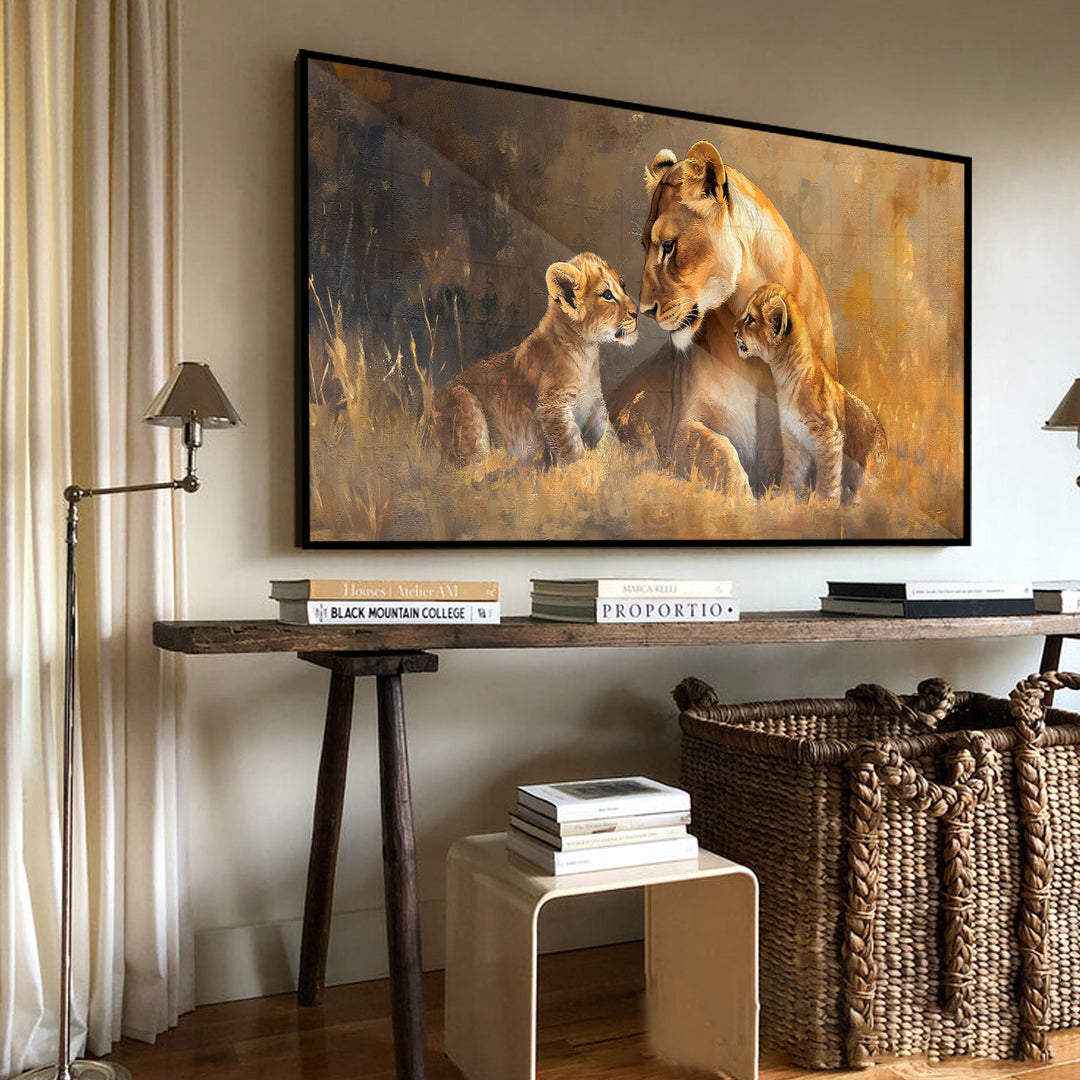 Lioness and Motherly Love Painting