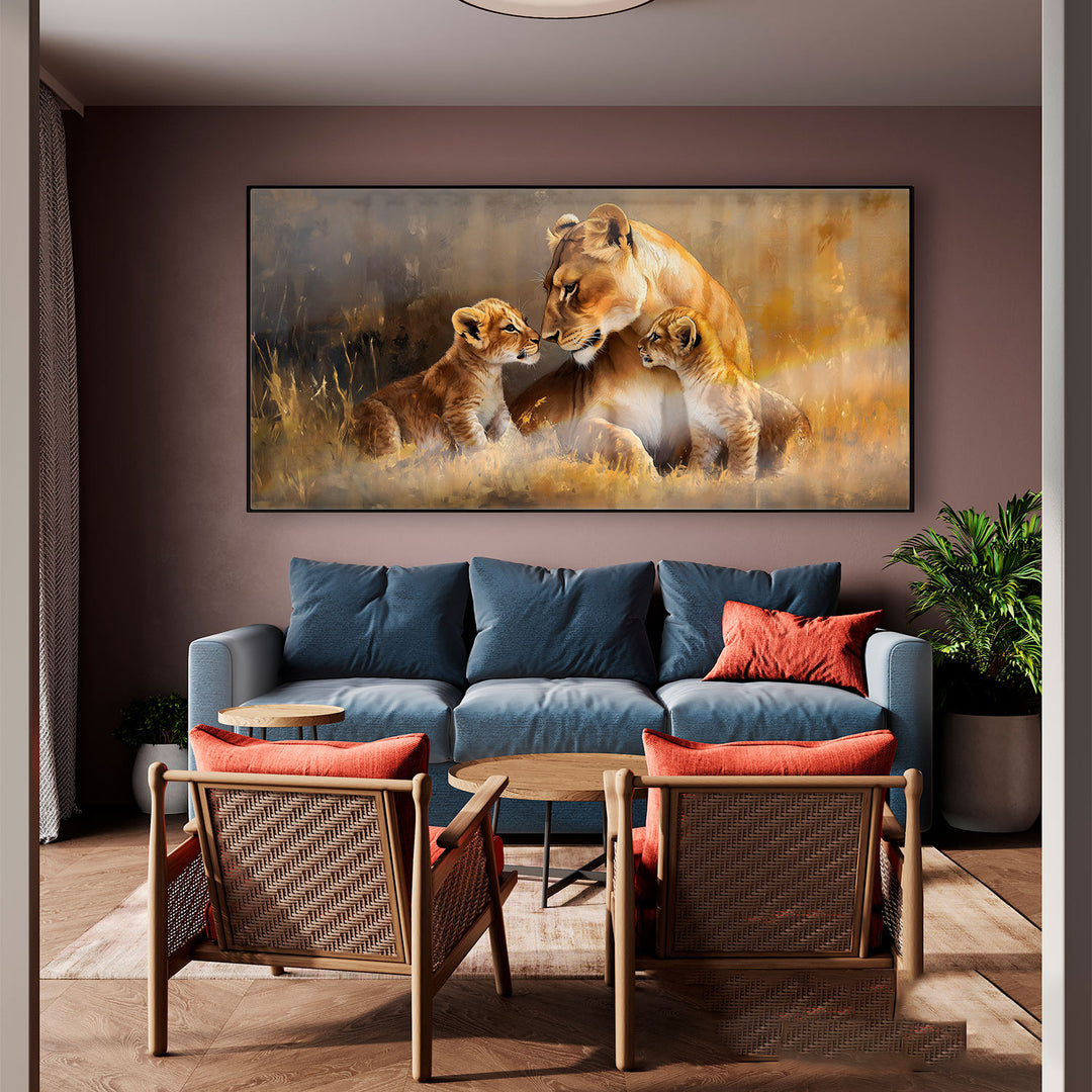 Lioness and Motherly Love Painting