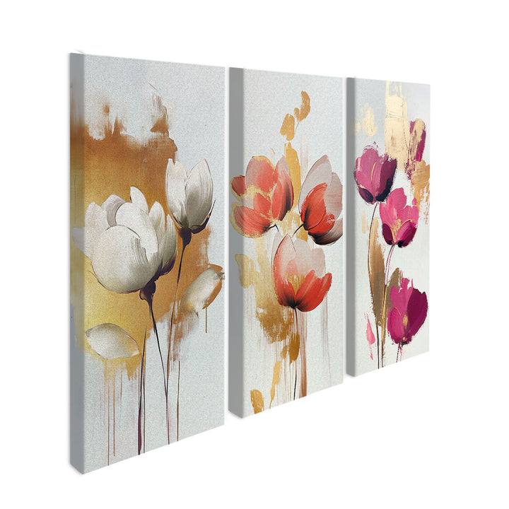 Elegant Flowers Frame 3 Pieces