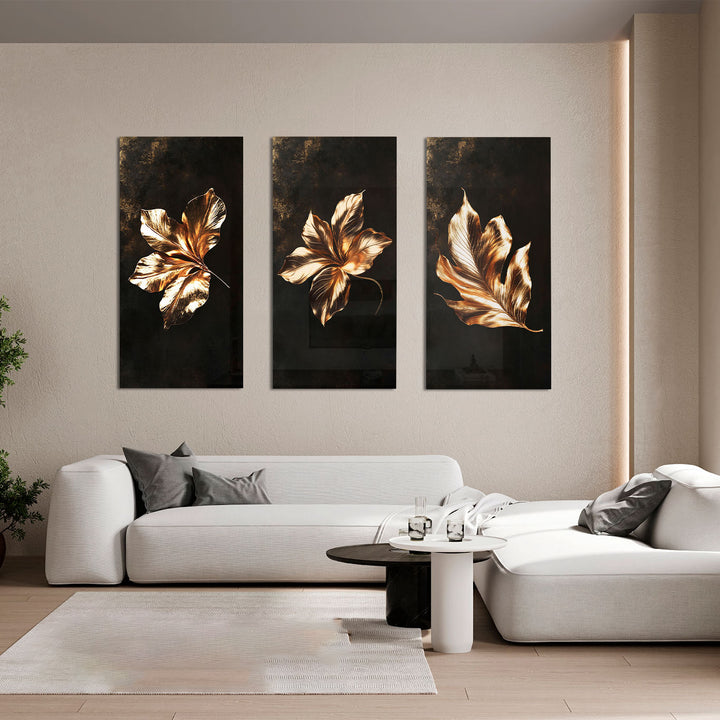 Harmony Frame of Golden Leaves 3 Pieces