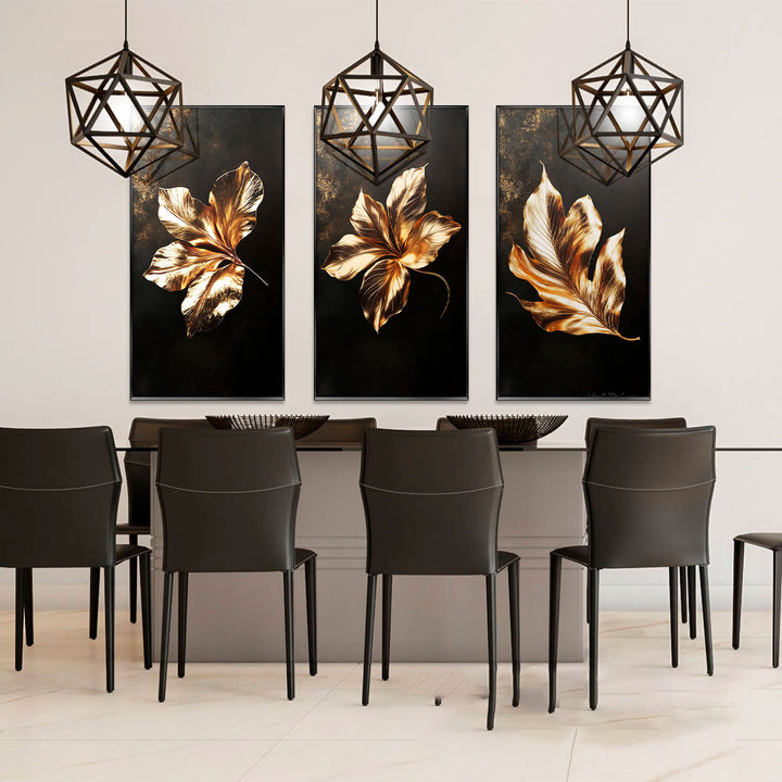 Harmony Frame of Golden Leaves 3 Pieces